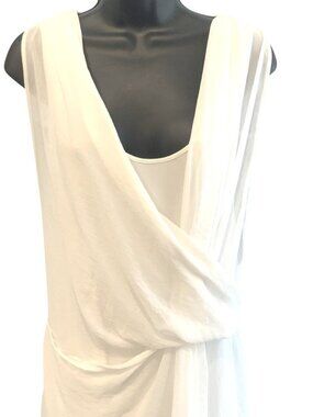 Zara dress high low wrap bodice MED white  38ch 38w 42H  46L